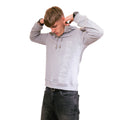 Balmain Hoodie in eco-responsible cotton with reflective Balmain logo (Grey)