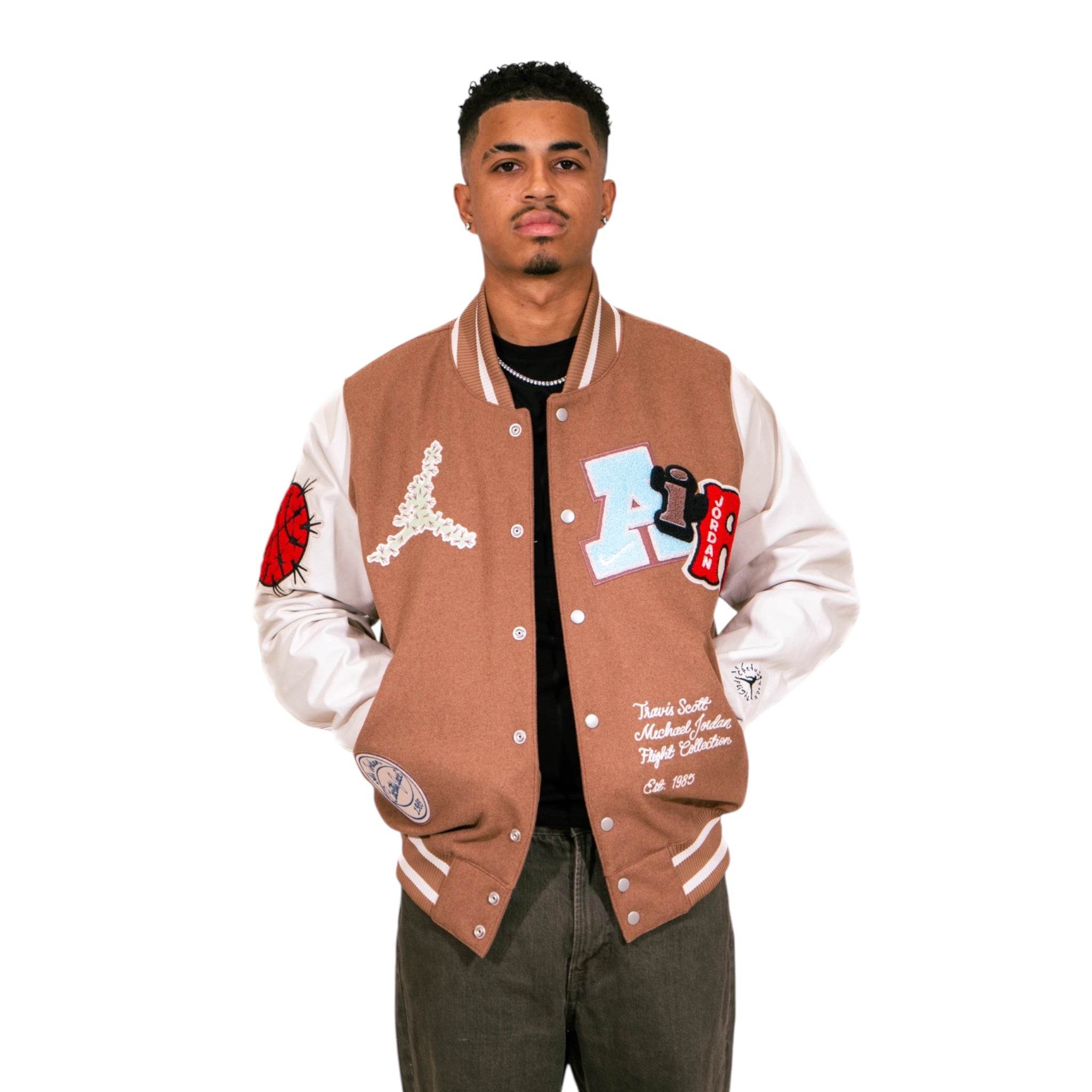 Travis Scott x Jordan Varsity Jacket (Antique Brown)