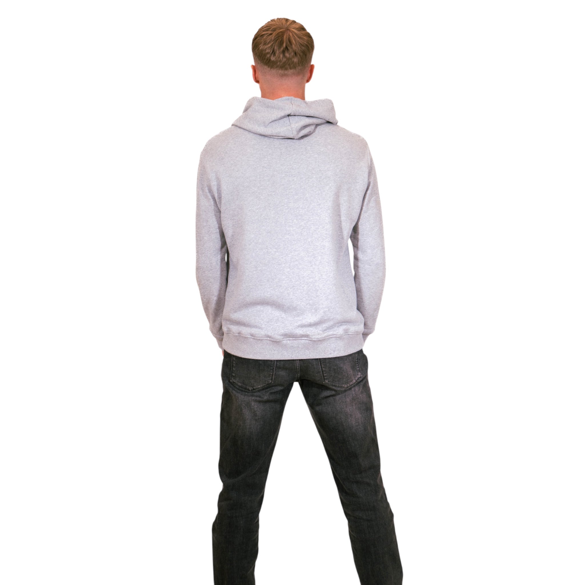 Balmain Hoodie in eco-responsible cotton with reflective Balmain logo (Grey)