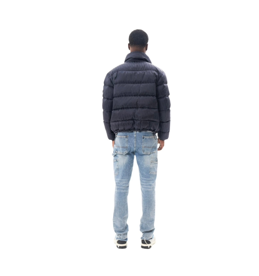 Dior Oblique Down Jacket Navy Blue Technical Jacquard